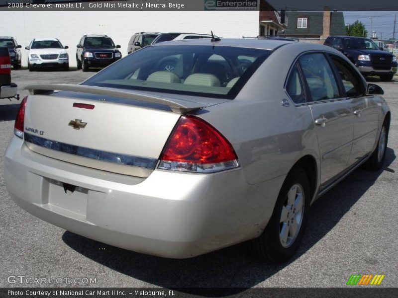 Gold Mist Metallic / Neutral Beige 2008 Chevrolet Impala LT