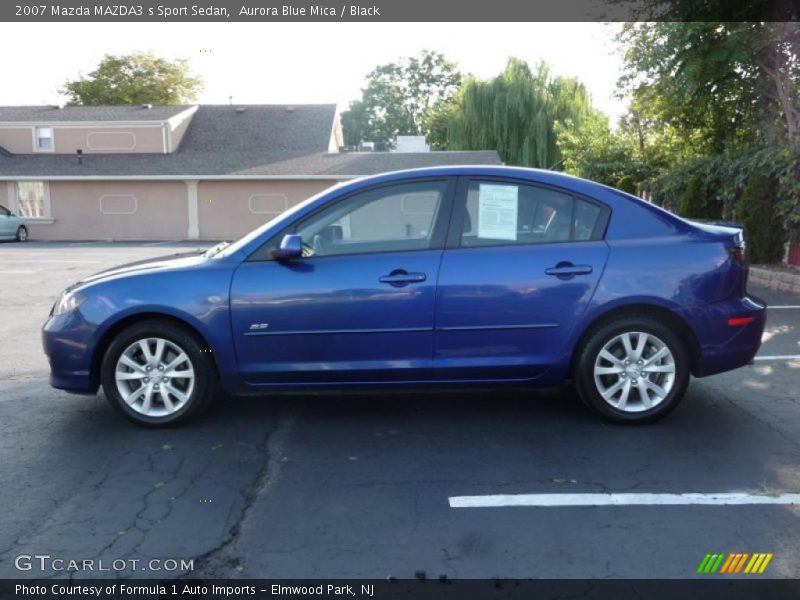 Aurora Blue Mica / Black 2007 Mazda MAZDA3 s Sport Sedan