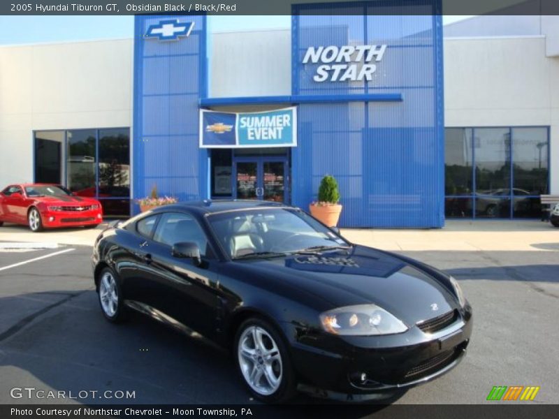 Obsidian Black / Black/Red 2005 Hyundai Tiburon GT