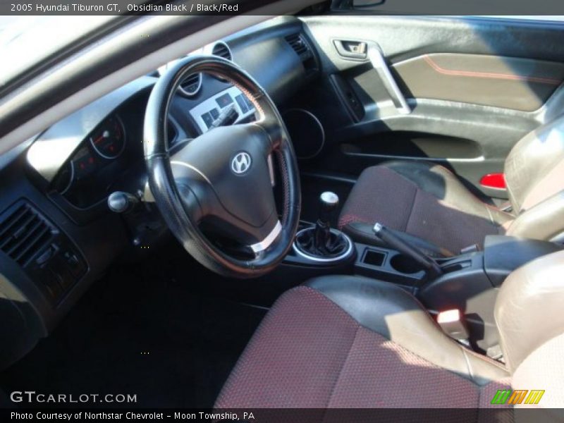 Obsidian Black / Black/Red 2005 Hyundai Tiburon GT