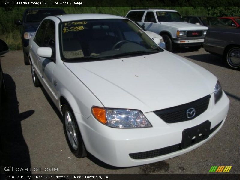 Pure White / Beige 2003 Mazda Protege LX
