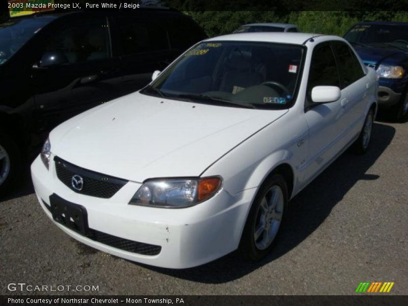 Pure White / Beige 2003 Mazda Protege LX