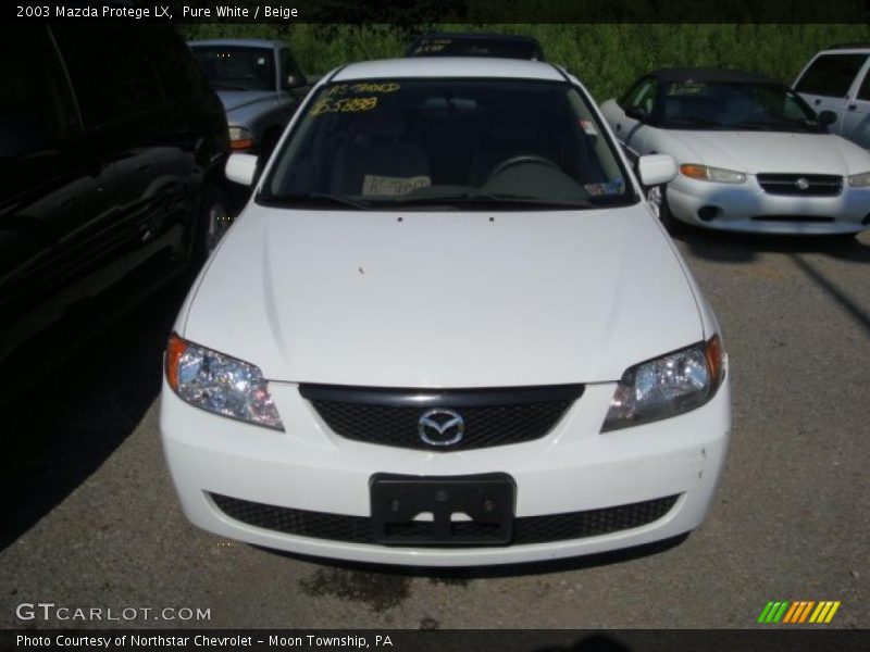 Pure White / Beige 2003 Mazda Protege LX