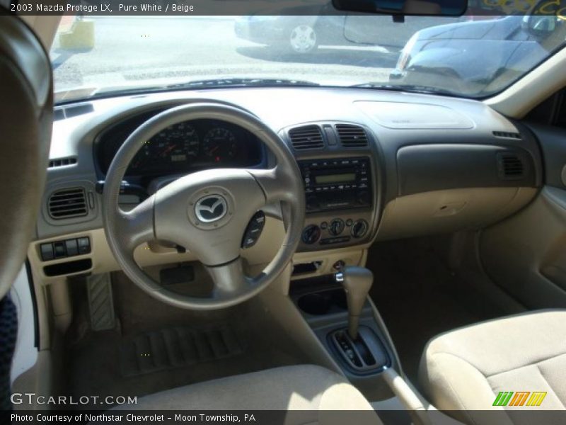 Pure White / Beige 2003 Mazda Protege LX