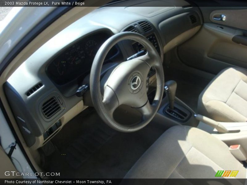Pure White / Beige 2003 Mazda Protege LX