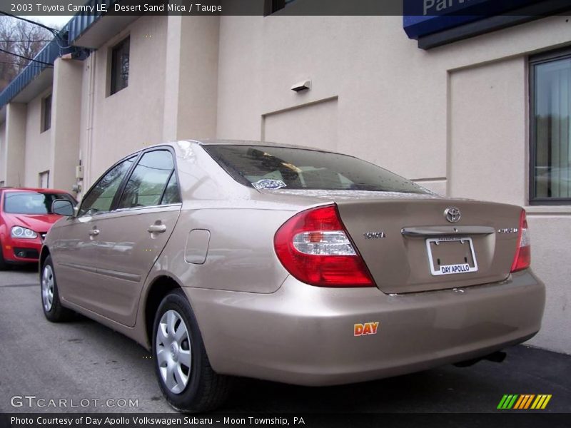Desert Sand Mica / Taupe 2003 Toyota Camry LE
