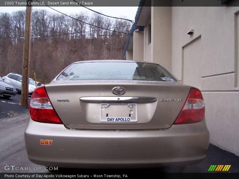 Desert Sand Mica / Taupe 2003 Toyota Camry LE