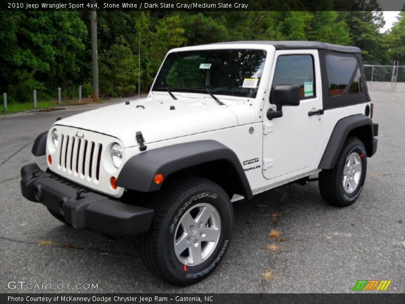Stone White / Dark Slate Gray/Medium Slate Gray 2010 Jeep Wrangler Sport 4x4