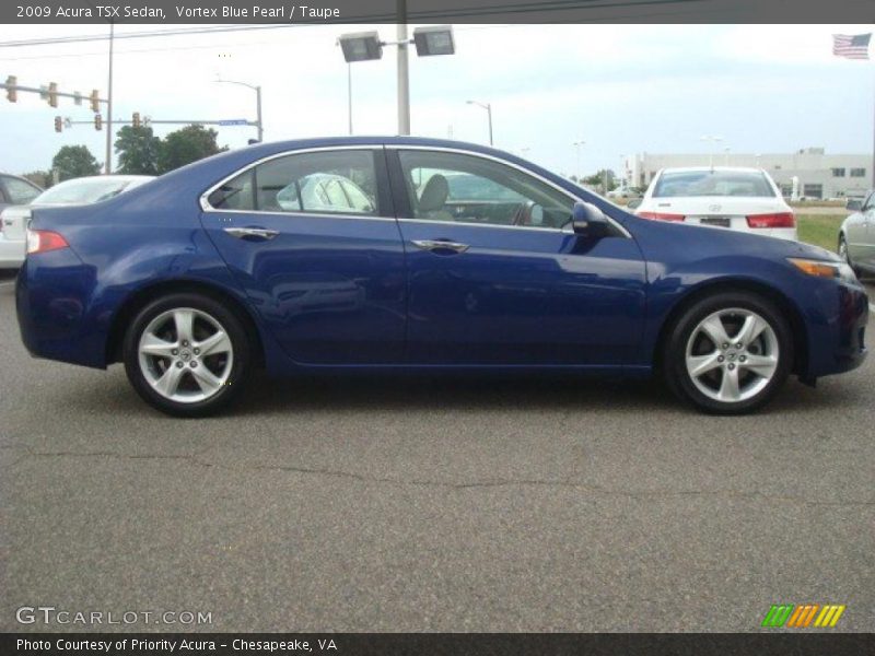 Vortex Blue Pearl / Taupe 2009 Acura TSX Sedan