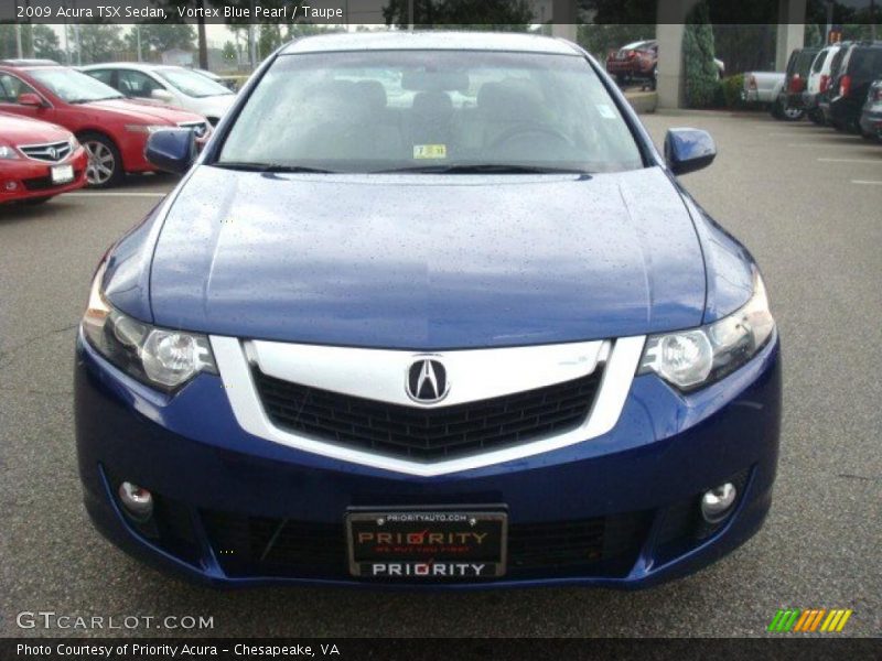 Vortex Blue Pearl / Taupe 2009 Acura TSX Sedan