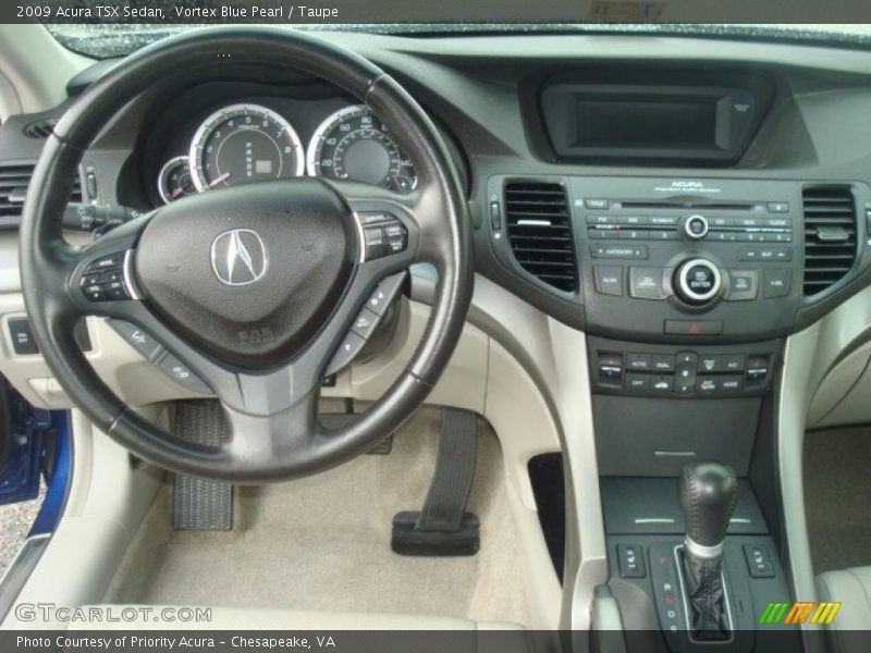 Vortex Blue Pearl / Taupe 2009 Acura TSX Sedan