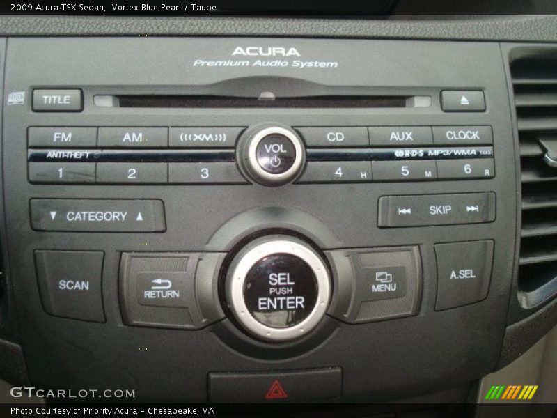 Vortex Blue Pearl / Taupe 2009 Acura TSX Sedan