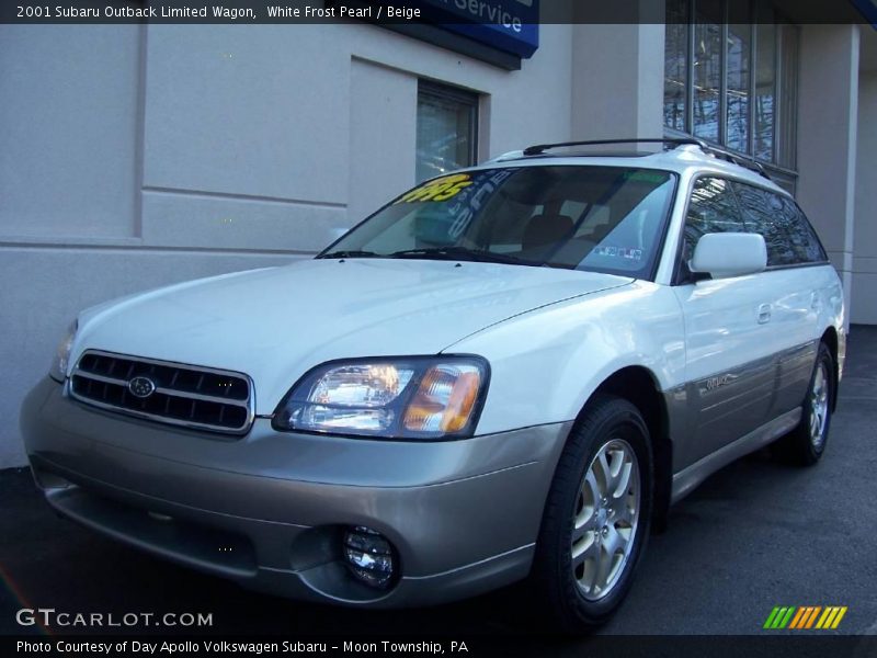 White Frost Pearl / Beige 2001 Subaru Outback Limited Wagon