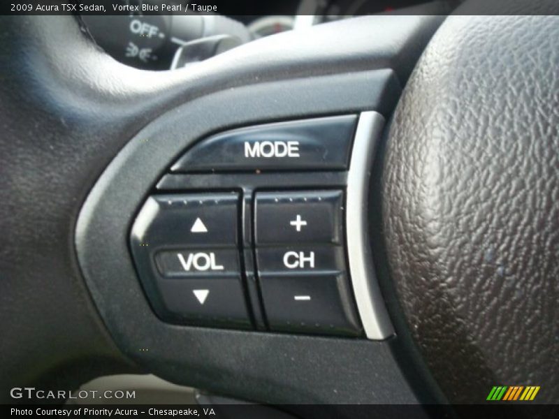 Vortex Blue Pearl / Taupe 2009 Acura TSX Sedan