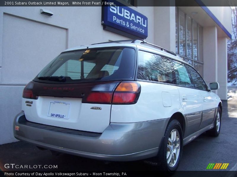 White Frost Pearl / Beige 2001 Subaru Outback Limited Wagon