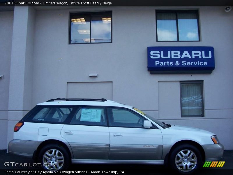 White Frost Pearl / Beige 2001 Subaru Outback Limited Wagon