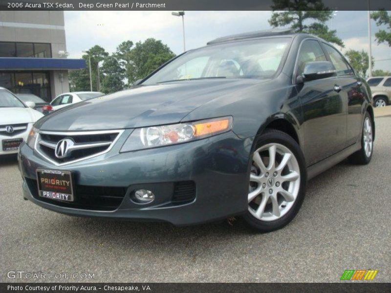 Deep Green Pearl / Parchment 2006 Acura TSX Sedan