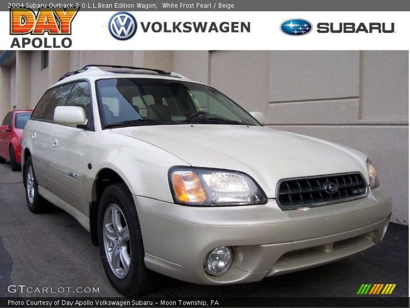 White Frost Pearl / Beige 2004 Subaru Outback 3.0 L.L.Bean Edition Wagon