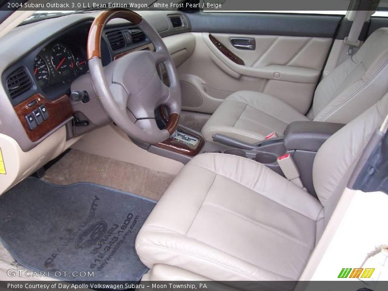 White Frost Pearl / Beige 2004 Subaru Outback 3.0 L.L.Bean Edition Wagon