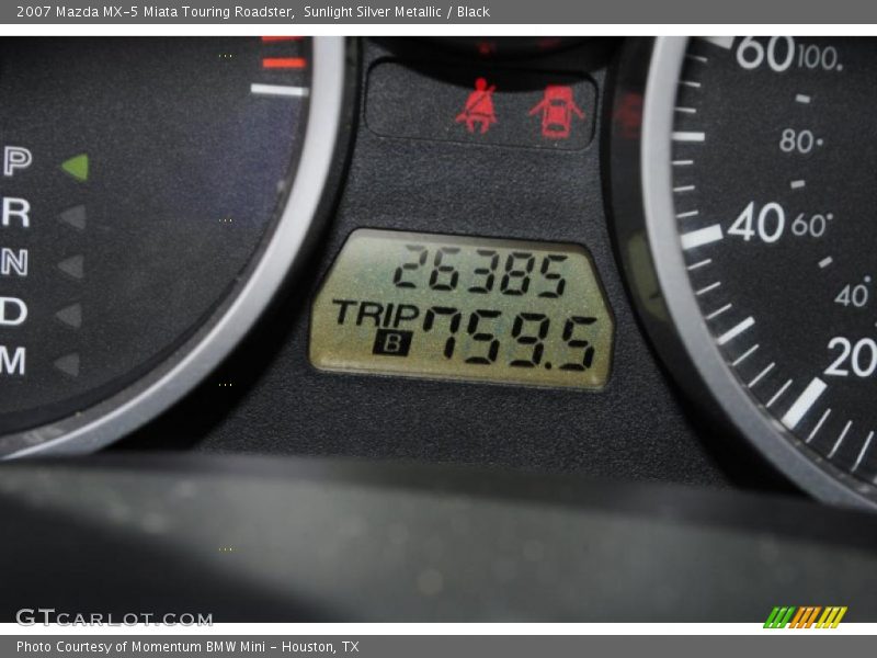 Sunlight Silver Metallic / Black 2007 Mazda MX-5 Miata Touring Roadster