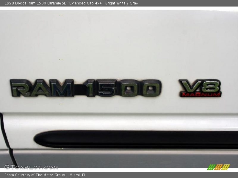Bright White / Gray 1998 Dodge Ram 1500 Laramie SLT Extended Cab 4x4