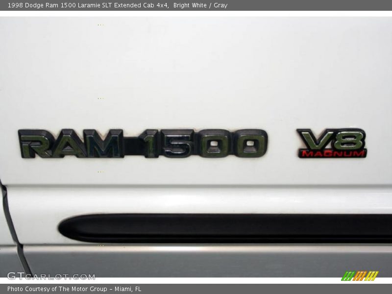 Bright White / Gray 1998 Dodge Ram 1500 Laramie SLT Extended Cab 4x4