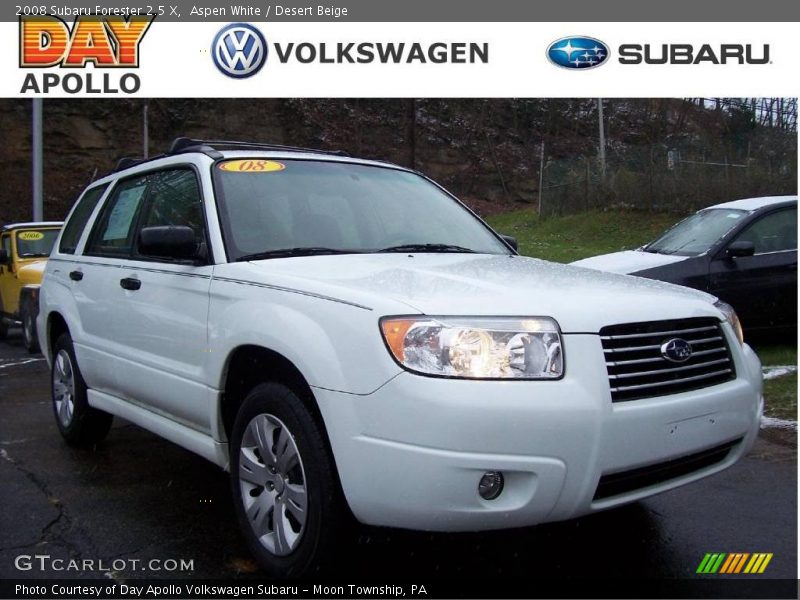 Aspen White / Desert Beige 2008 Subaru Forester 2.5 X