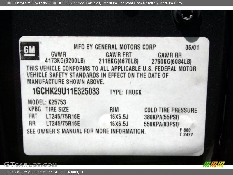 Medium Charcoal Gray Metallic / Medium Gray 2001 Chevrolet Silverado 2500HD LS Extended Cab 4x4