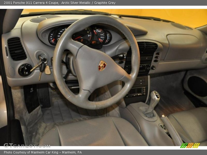 Arctic Silver Metallic / Graphite Grey 2001 Porsche 911 Carrera 4 Coupe
