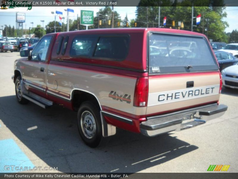 Victory Red / Red 1992 Chevrolet C/K K1500 Regular Cab 4x4