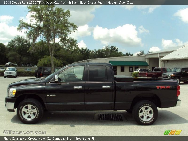 Brilliant Black Crystal Pearl / Medium Slate Gray 2008 Dodge Ram 1500 TRX4 Quad Cab 4x4