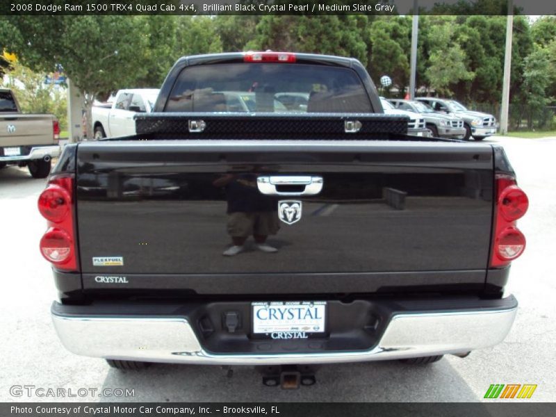 Brilliant Black Crystal Pearl / Medium Slate Gray 2008 Dodge Ram 1500 TRX4 Quad Cab 4x4
