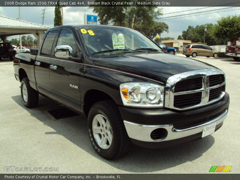 Brilliant Black Crystal Pearl / Medium Slate Gray 2008 Dodge Ram 1500 TRX4 Quad Cab 4x4