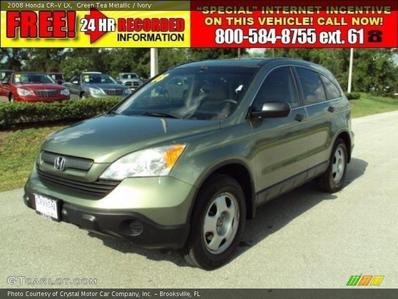 Green Tea Metallic / Ivory 2008 Honda CR-V LX