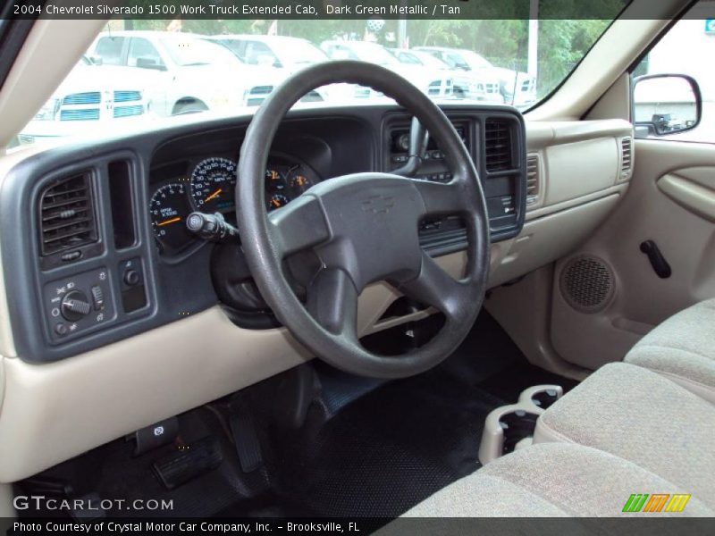 Dark Green Metallic / Tan 2004 Chevrolet Silverado 1500 Work Truck Extended Cab