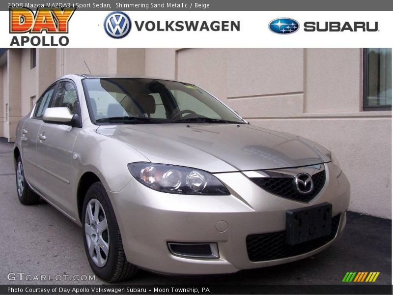 Shimmering Sand Metallic / Beige 2008 Mazda MAZDA3 i Sport Sedan