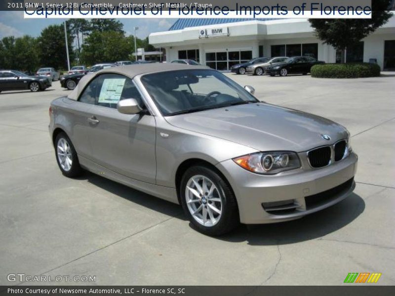Cashmere Silver Metallic / Taupe 2011 BMW 1 Series 128i Convertible
