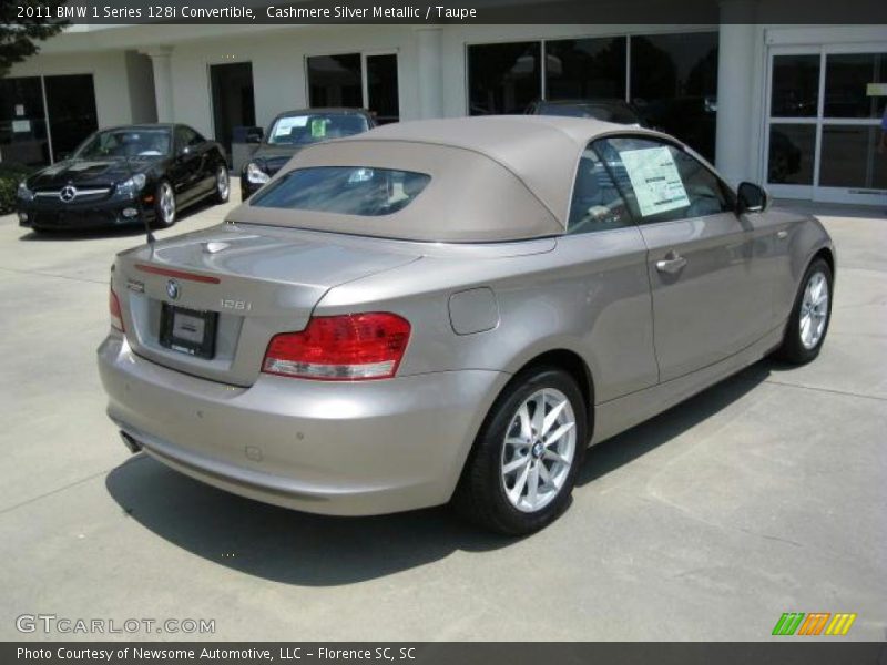 Cashmere Silver Metallic / Taupe 2011 BMW 1 Series 128i Convertible