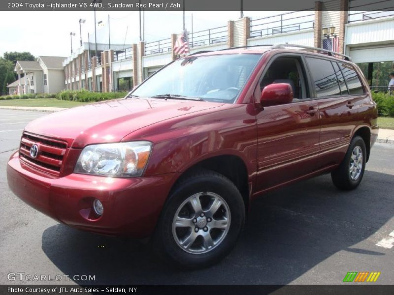Sundown Red Pearl / Ash 2004 Toyota Highlander V6 4WD