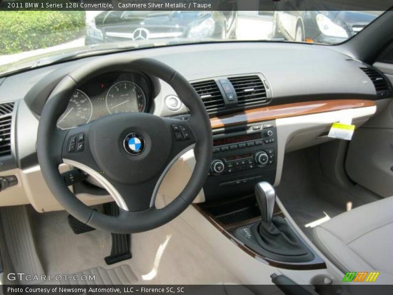 Cashmere Silver Metallic / Taupe 2011 BMW 1 Series 128i Convertible