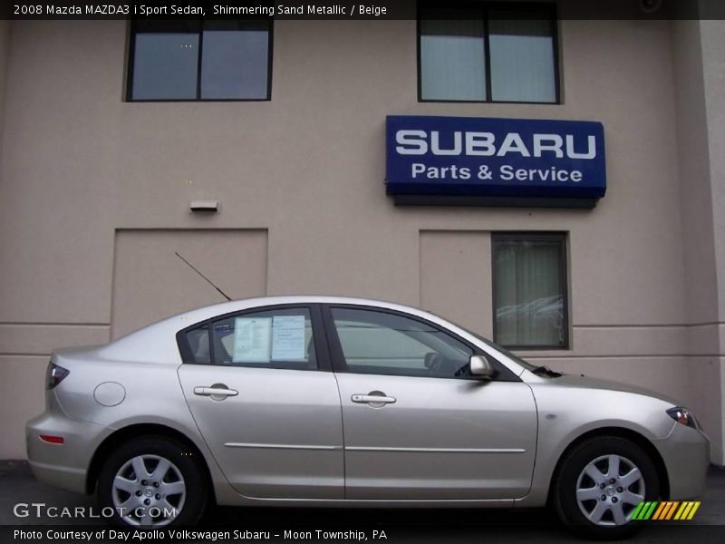 Shimmering Sand Metallic / Beige 2008 Mazda MAZDA3 i Sport Sedan