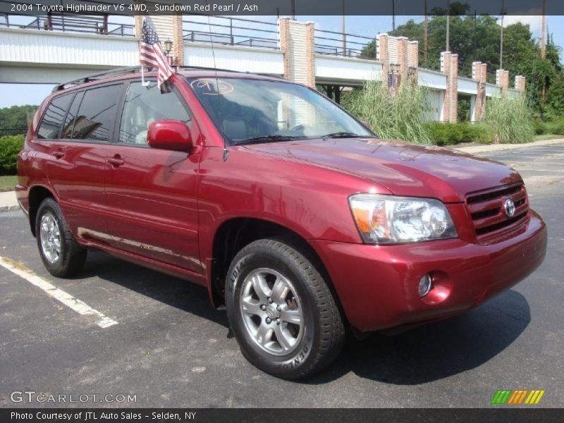 Sundown Red Pearl / Ash 2004 Toyota Highlander V6 4WD