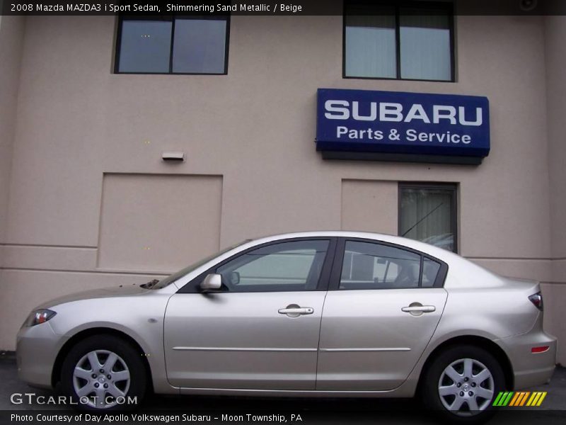 Shimmering Sand Metallic / Beige 2008 Mazda MAZDA3 i Sport Sedan