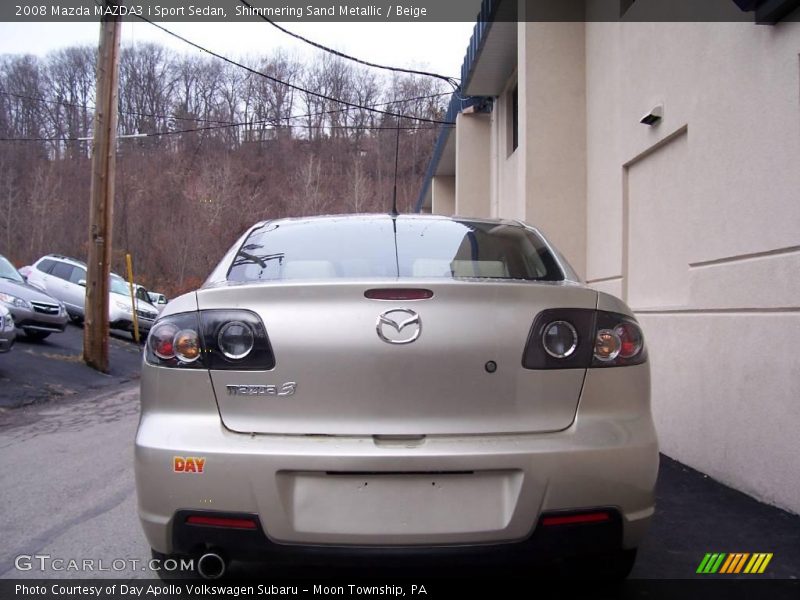 Shimmering Sand Metallic / Beige 2008 Mazda MAZDA3 i Sport Sedan