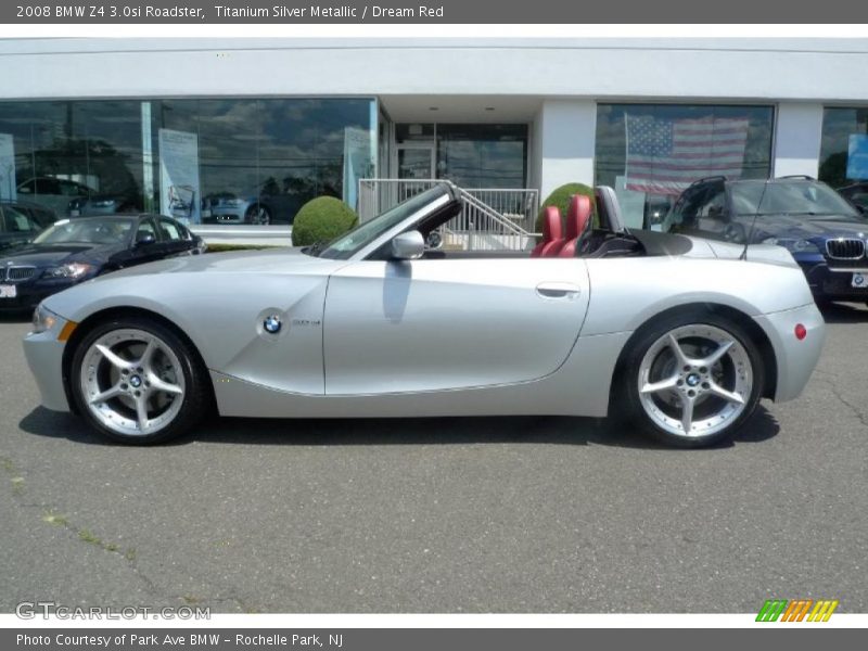 Titanium Silver Metallic / Dream Red 2008 BMW Z4 3.0si Roadster