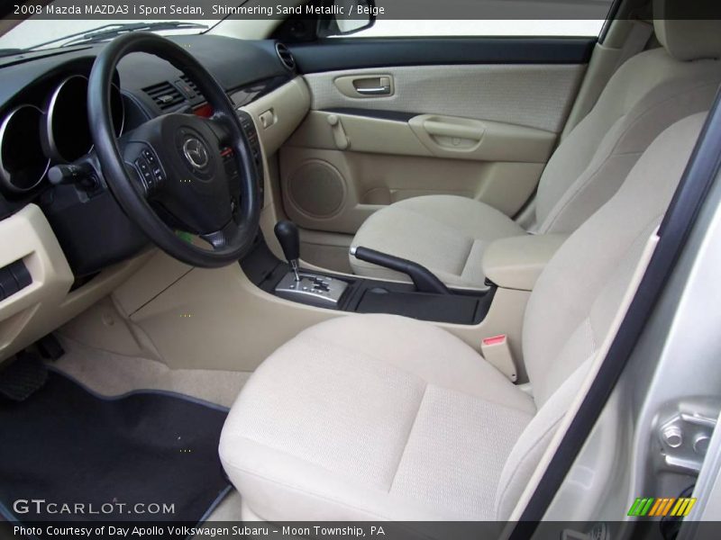 Shimmering Sand Metallic / Beige 2008 Mazda MAZDA3 i Sport Sedan