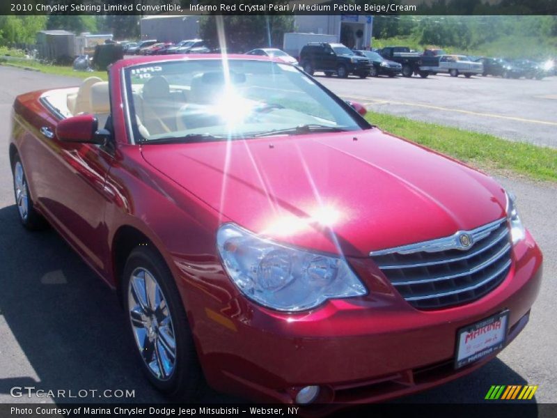 Inferno Red Crystal Pearl / Medium Pebble Beige/Cream 2010 Chrysler Sebring Limited Convertible