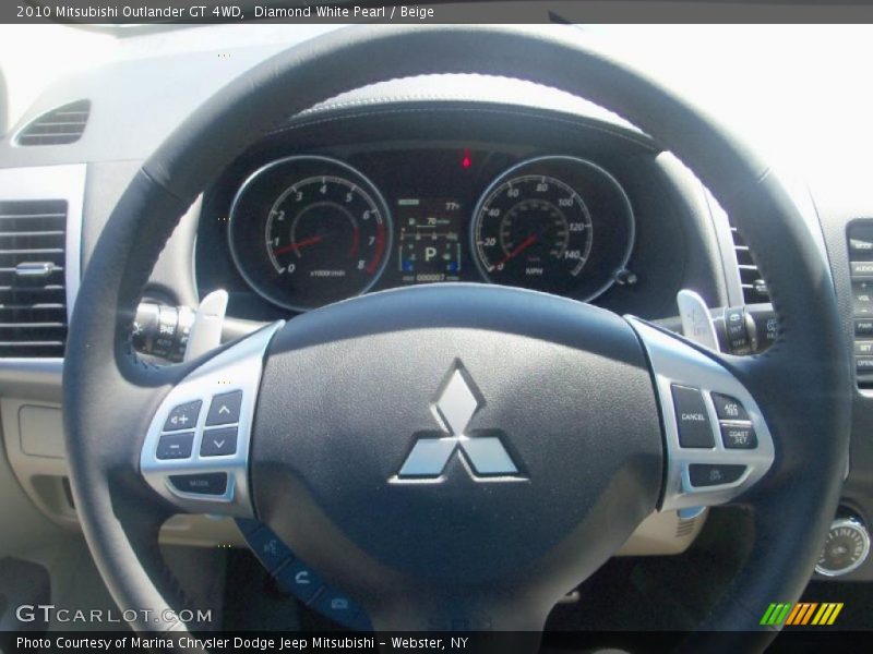 Diamond White Pearl / Beige 2010 Mitsubishi Outlander GT 4WD