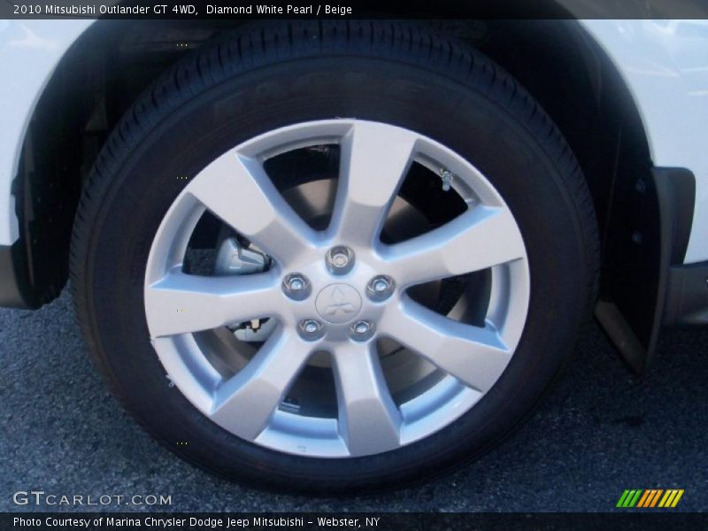 Diamond White Pearl / Beige 2010 Mitsubishi Outlander GT 4WD
