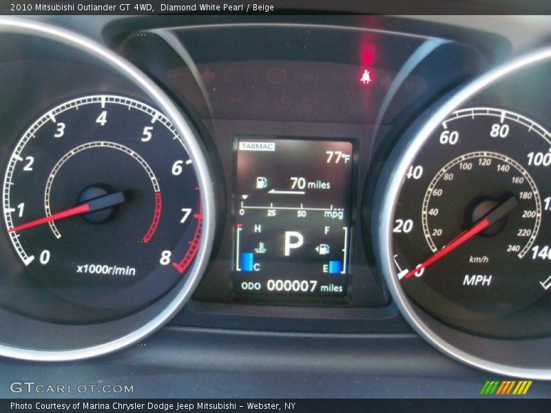 Diamond White Pearl / Beige 2010 Mitsubishi Outlander GT 4WD
